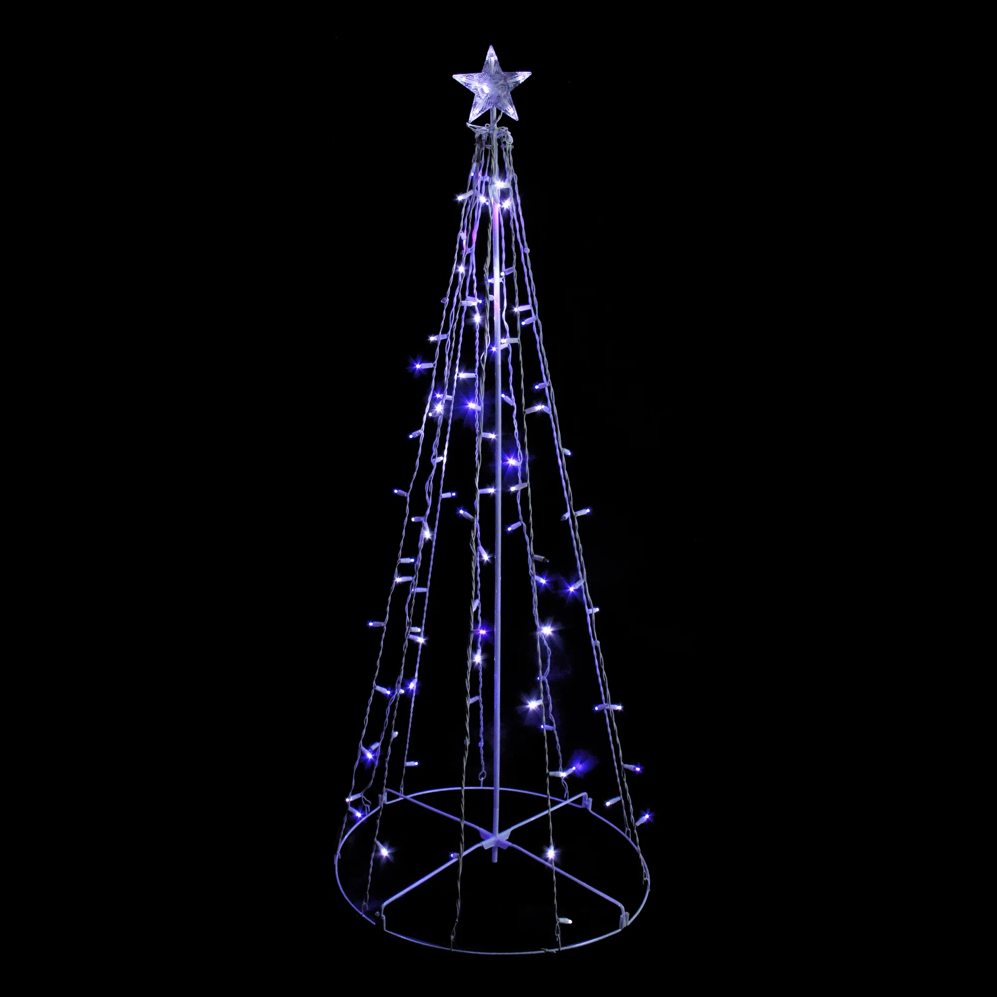 5' Blue and White LED Lighted Twinkling Show Cone Christmas Tree Outdoor Decor