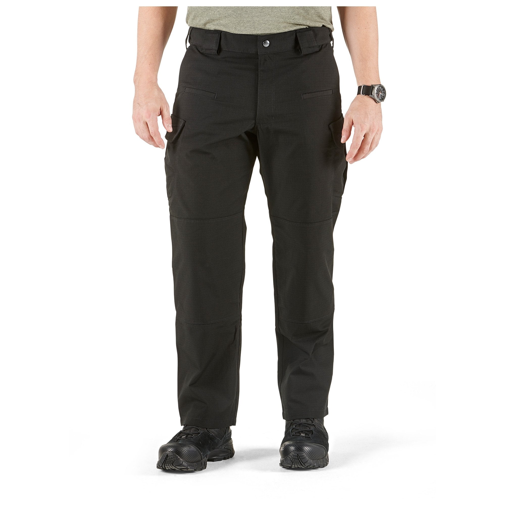 5.11 Work Gear Men's Stryke Pants, Adjustable Waistband, Stretchable Flex-Tac Fabric, Black, 38W x 36L, Style 74369