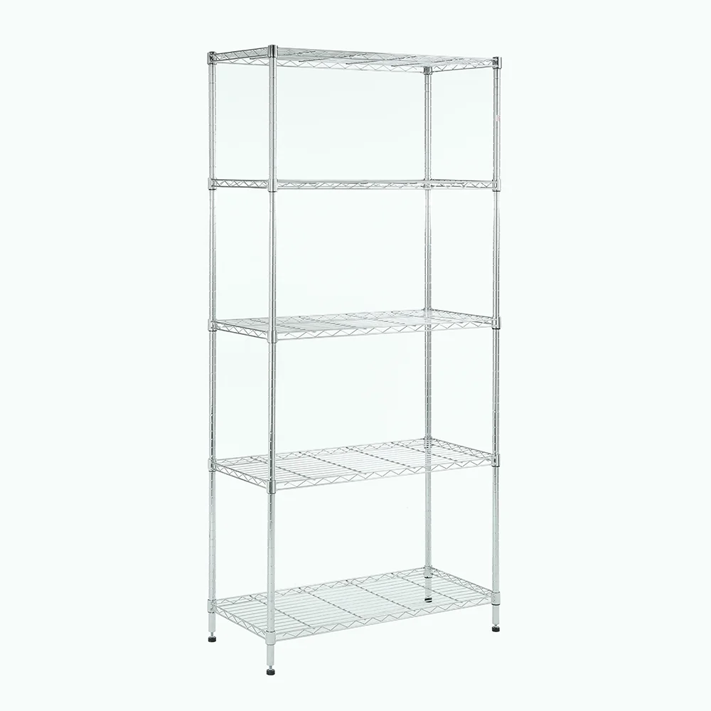 5 tier chrome shelving 15.7x33.5x71.4in