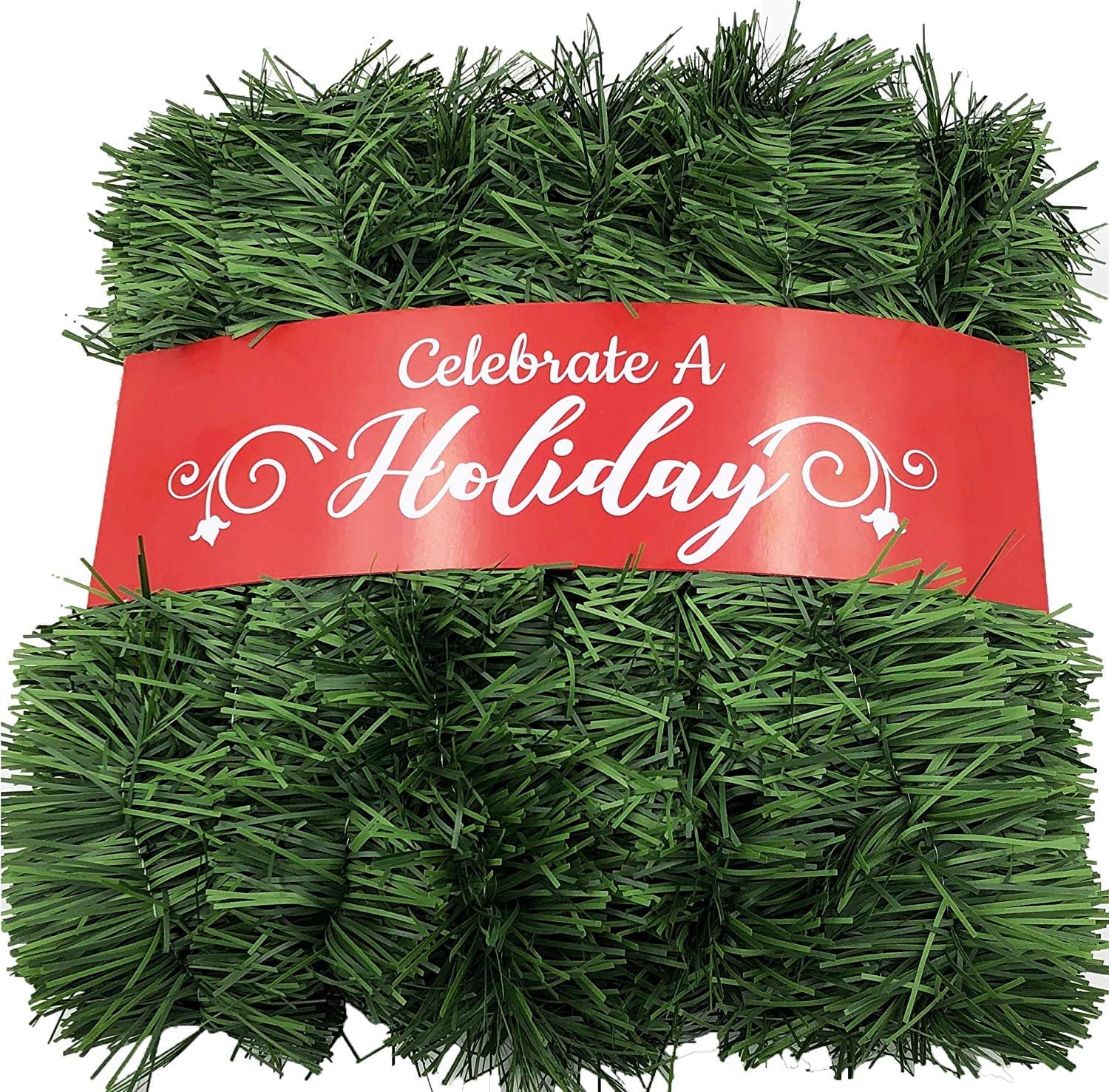 50 Foot Garland for Christmas Decorations - Non-Lit Soft Green Holiday Decor for Outdoor or Indoor Use - Home Garden Artificial Greenery, or Wedding Party Decorations