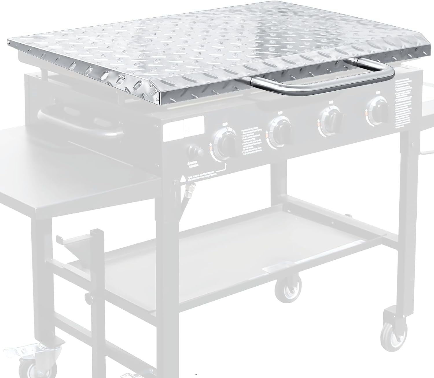 5004 Hard Top Lid Cover for Blackstone 36 inch Griddle Griddle Hard Top Lid for Blackstone 36” Front or Rear Grease Griddle Diamond Galvanized Steel Griddle Hood Cover, Outdoor Hard Cover