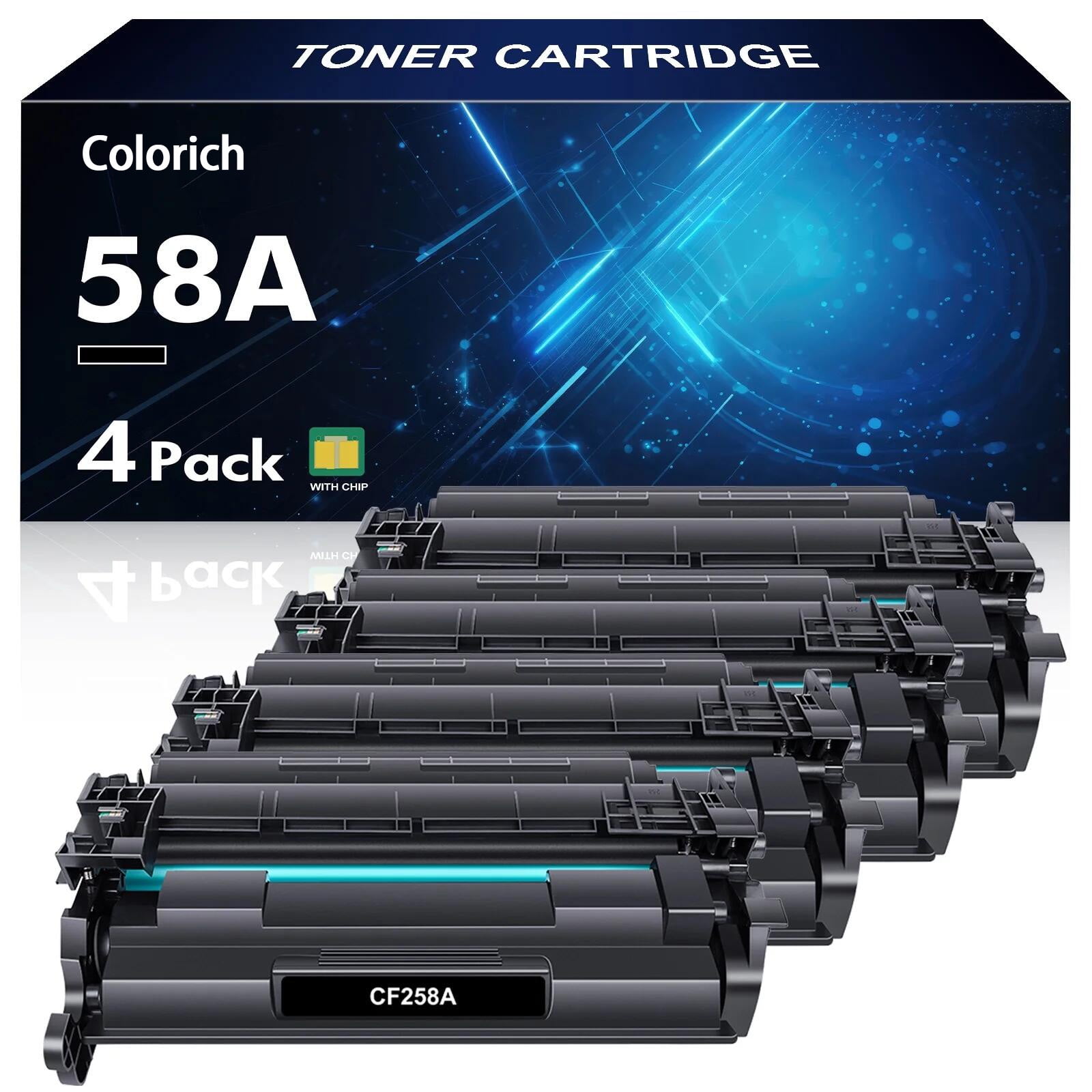 58A Black Toner Cartridges (With Chip) | Work with Laserjet MFP M404n M404dn M428fdw M406dn M452dn M430f Printers Compatible for HP 58A 58X CF258A CF258X 258A HP58A Ink 2 Pack