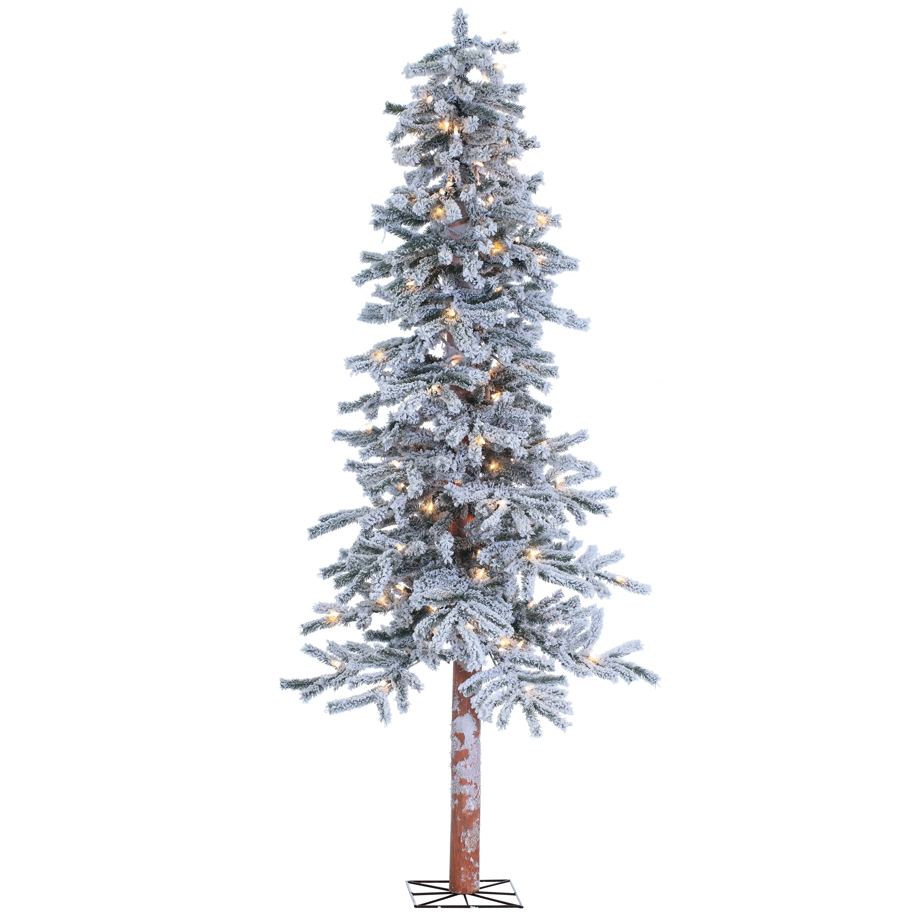 6 ft. Pre Lit Clear Incandescent Flocked Alpine Tree