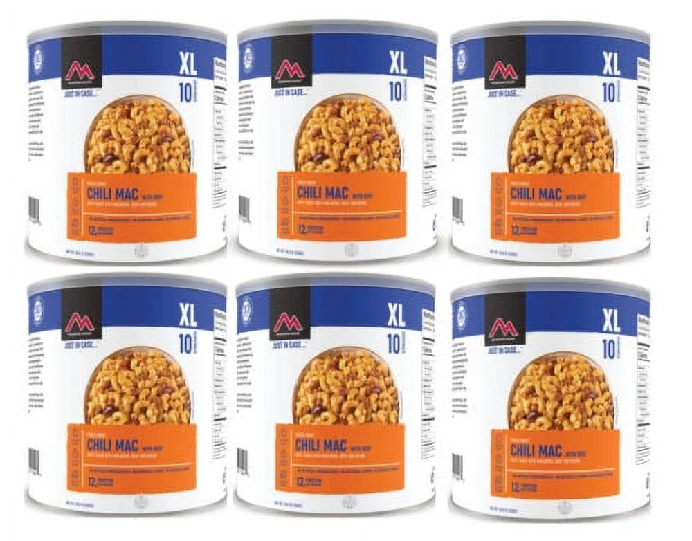 (6 Cans Pack) Mountain House Chili Mac With Beef #10 Can Freeze Dried Camping Food for Emergency