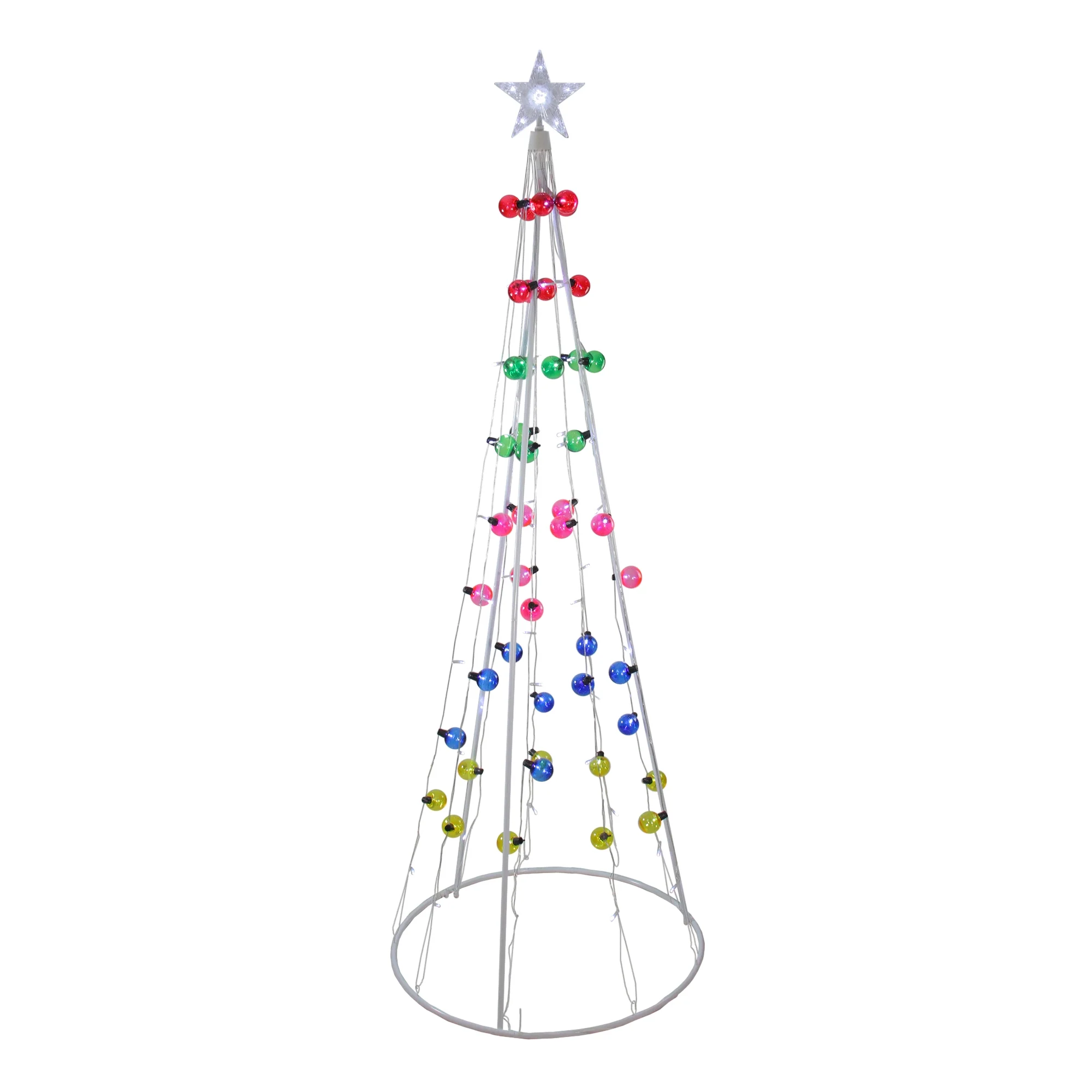 6' Multi-Colored Lighted Show Cone Christmas Tree Outdoor Decoration