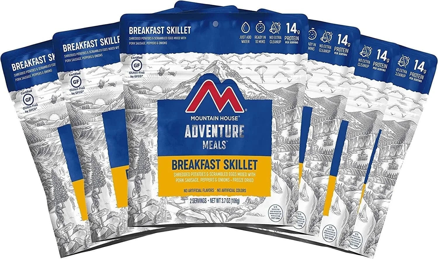 (6 Pouches) Mountain House Survival Backpacking & Camping Emergency Food Breakfast Skillet with 30 Years Shelf Life Gluten Free ✅