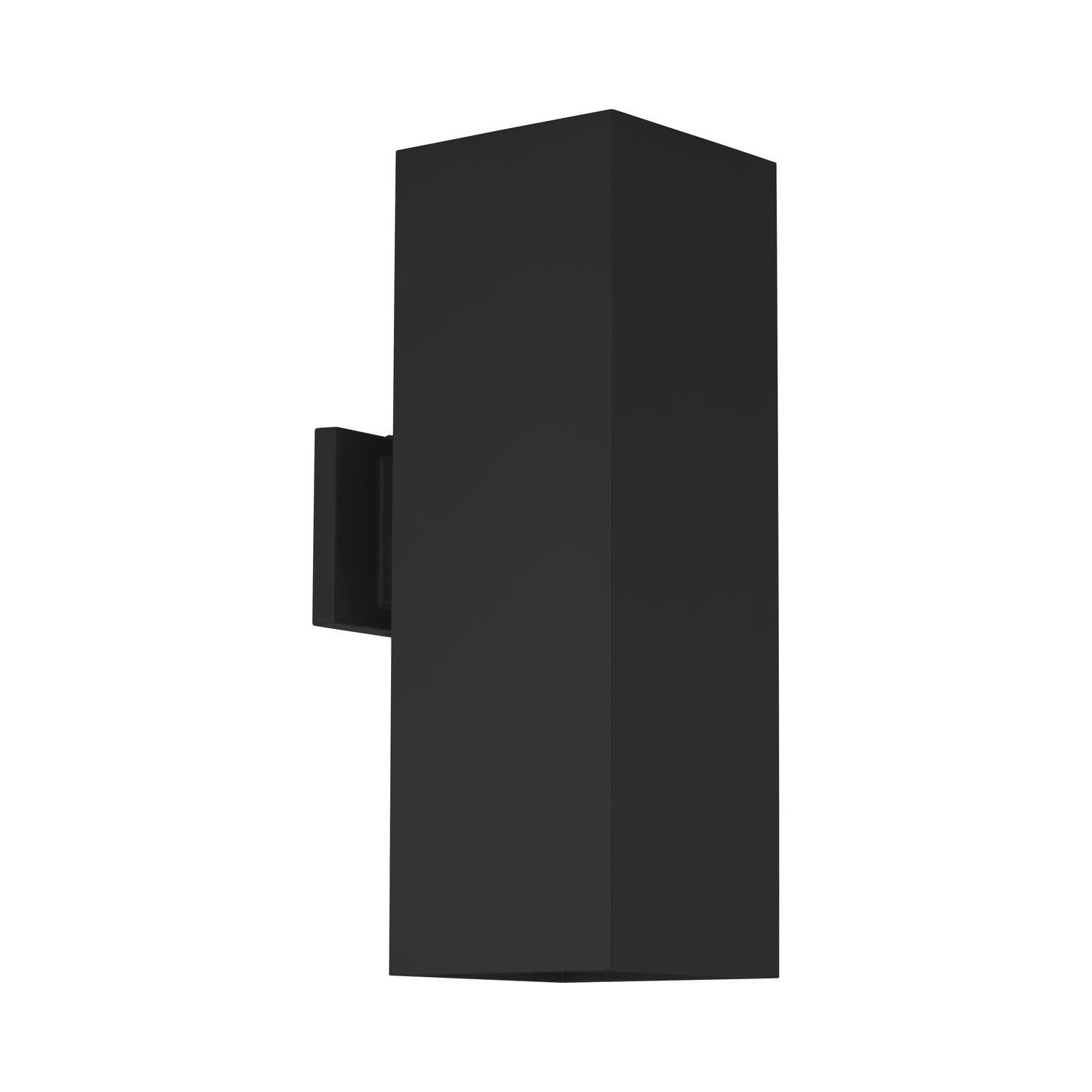 6" Square Two-Light Black Up/Down Modern Outdoor Wall Light