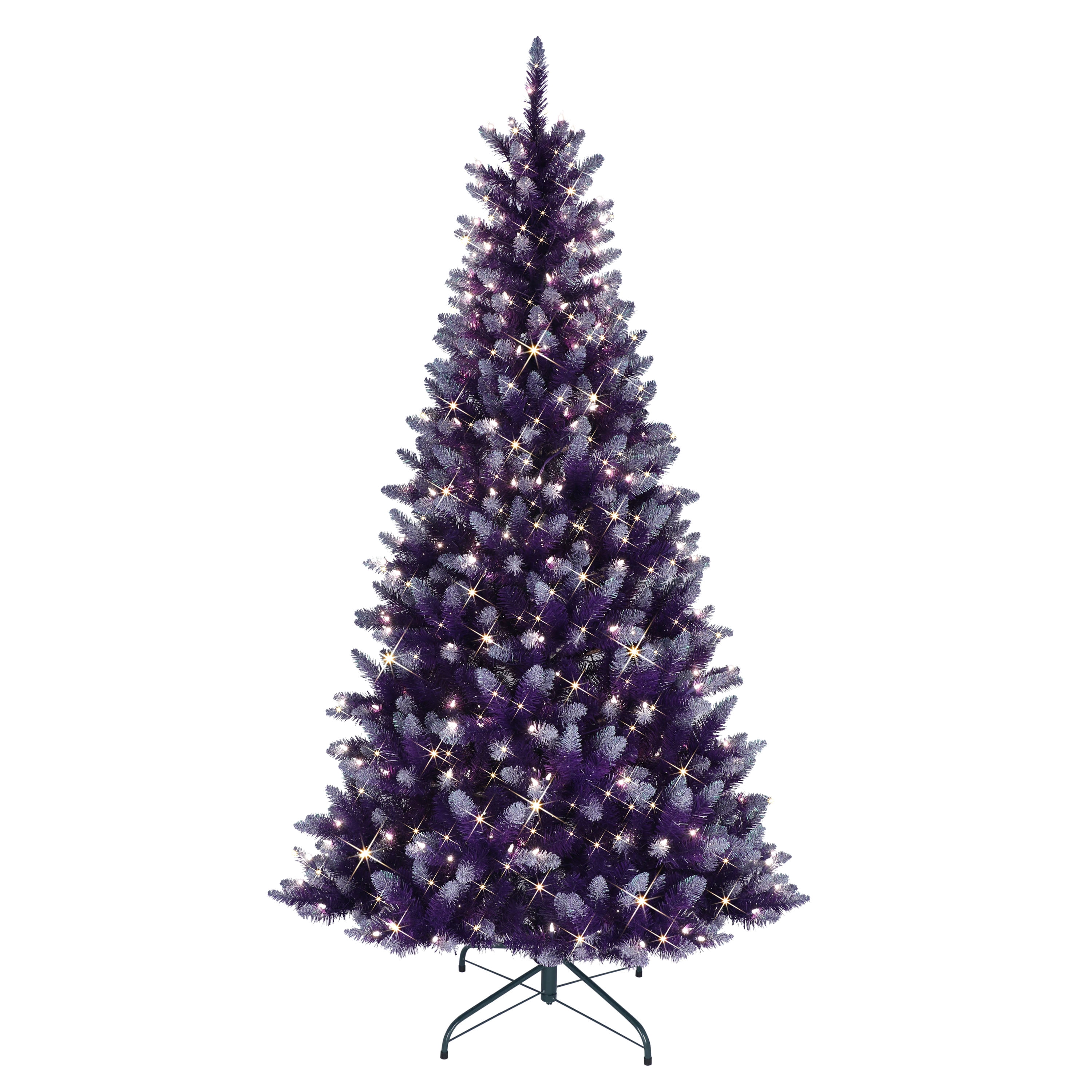 Puleo International 6.5' Pre-Lit Fashion Purple Artificial Christmas Tree with 300 UL-Listed Clear Incandescent Lights