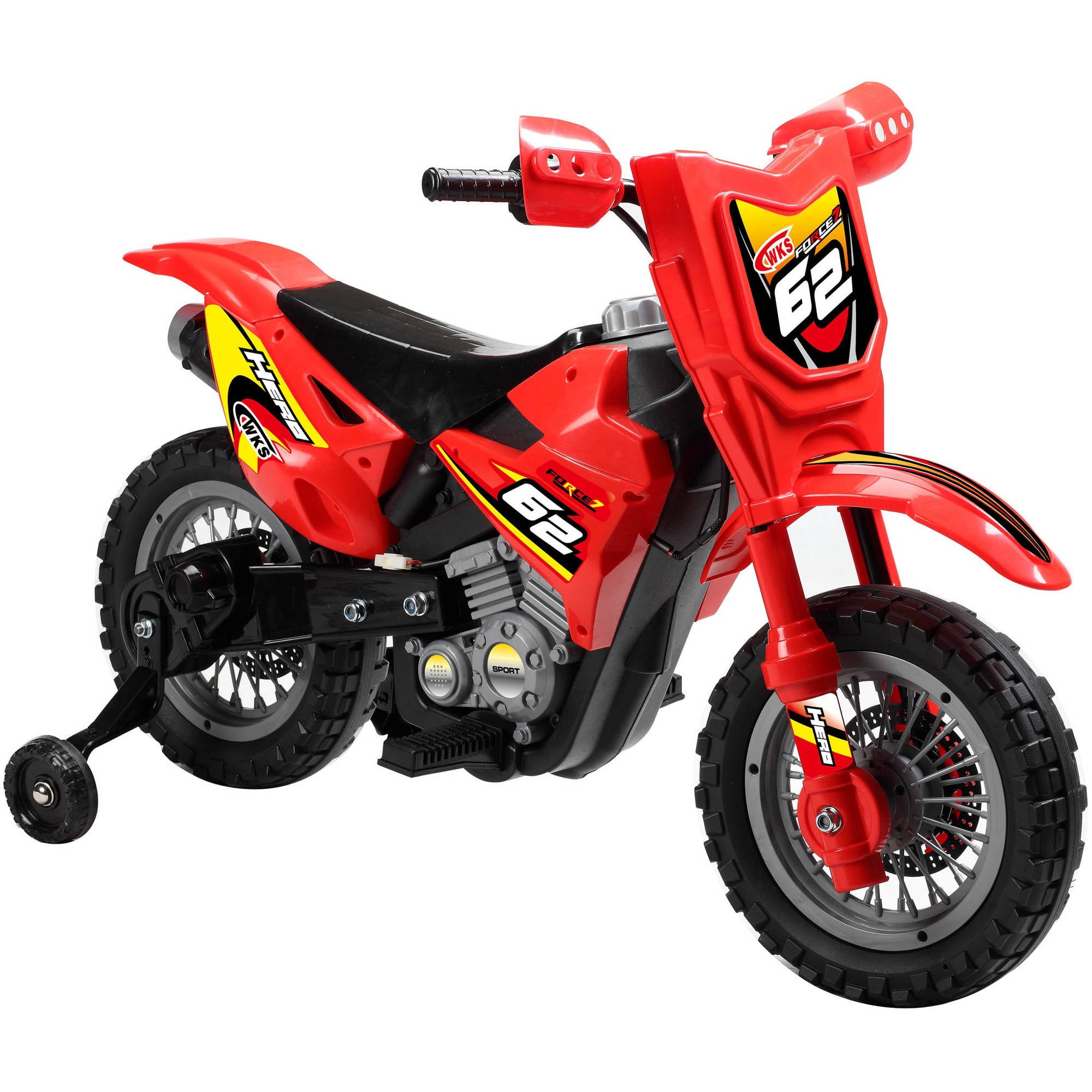 Blazin Wheels 6V Dirt Bike Battery-Operated Ride-on, Red - Includes 1 Dirt Bike