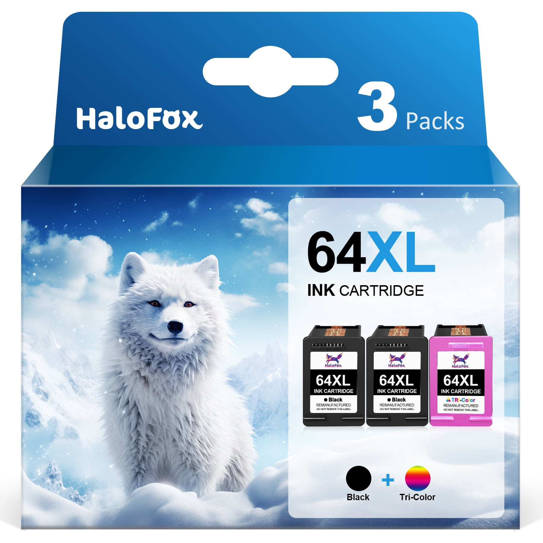 64xl Ink Cartridge Combo Pack compatible for HP Ink 64 Work for Envy Photo 7858 7855 7120 7155 7158 7164 6255 6252 6232 Envy Inspire 7955e Tango X Printer (3-Pack)