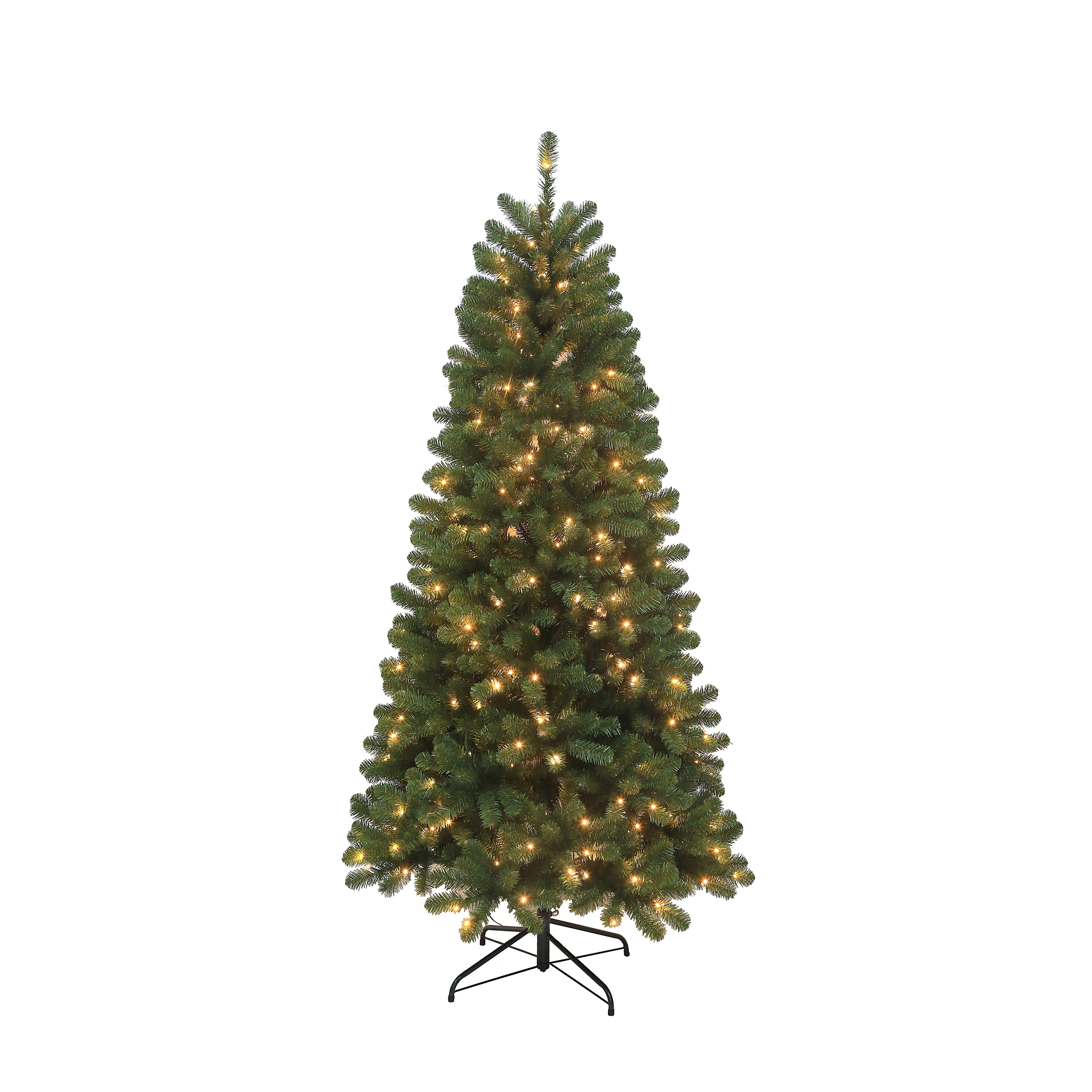 7 ft Pre-Lit Brideport Spruce Artifical Christmas Tree with 300 Warm LED Lights, by Holiday Time