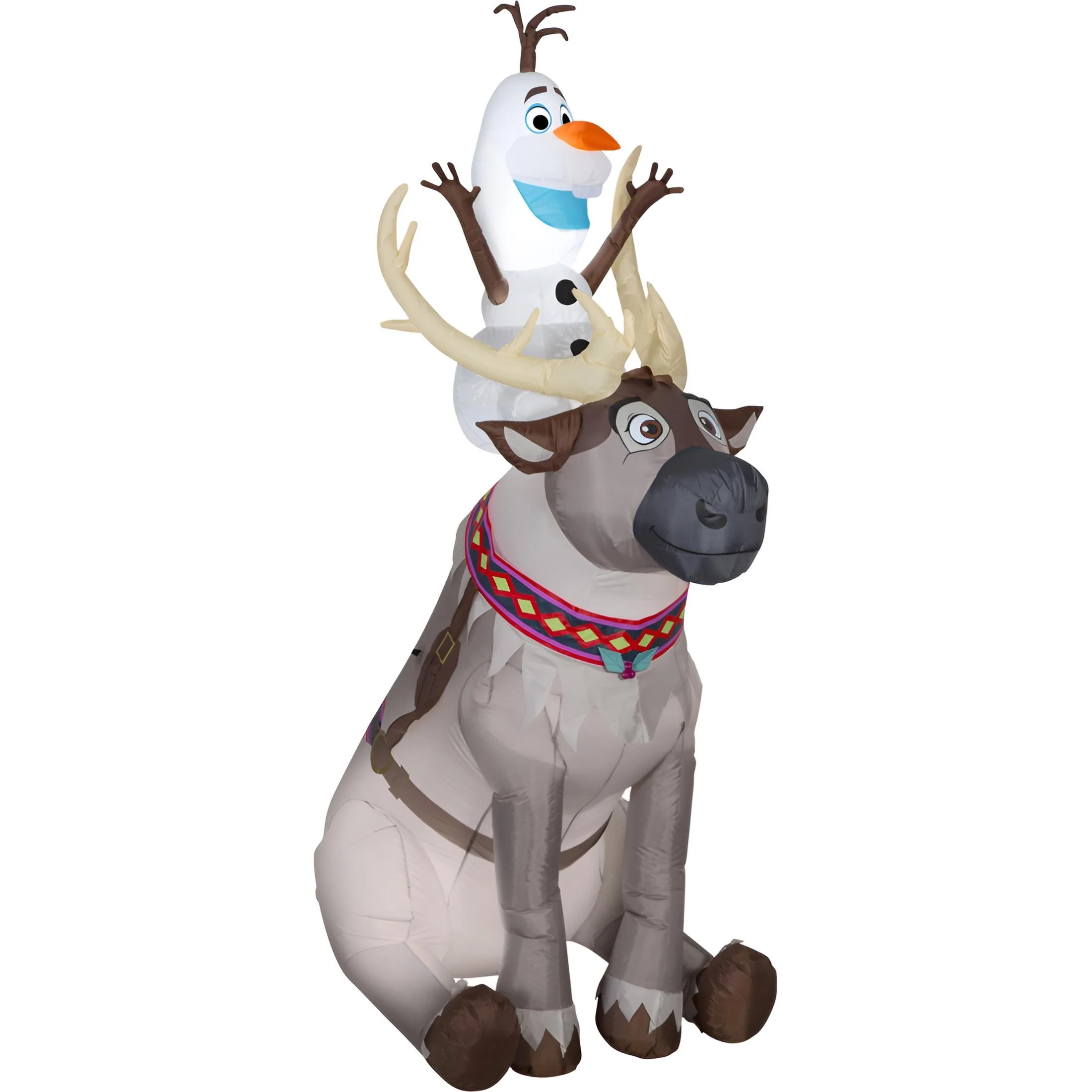 7.5 ft. H Christmas Disney Disney Olaf Sitting on Sven Scene