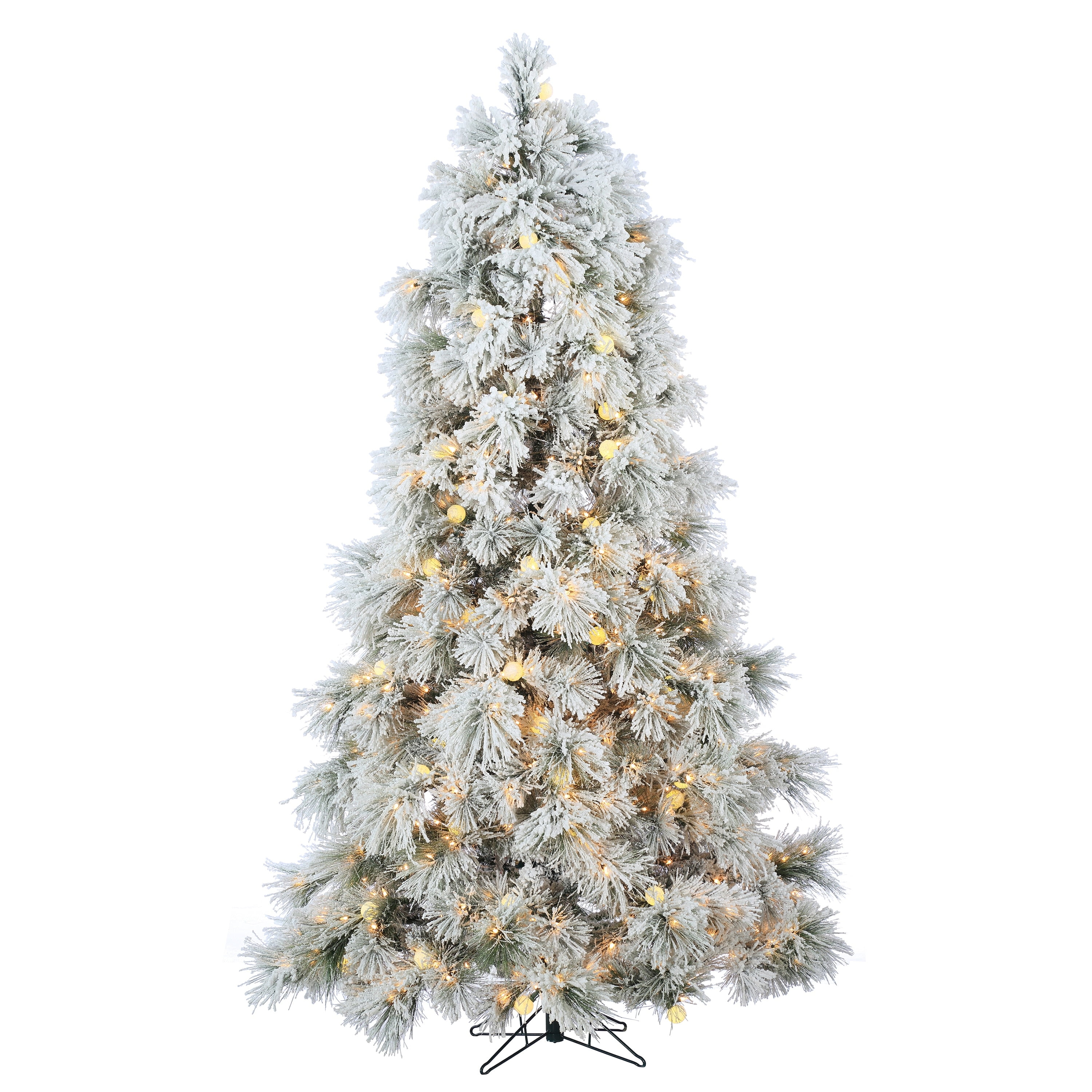 7.5 ft. Pre Lit Warm White LED Heavily Flocked Northern Pine