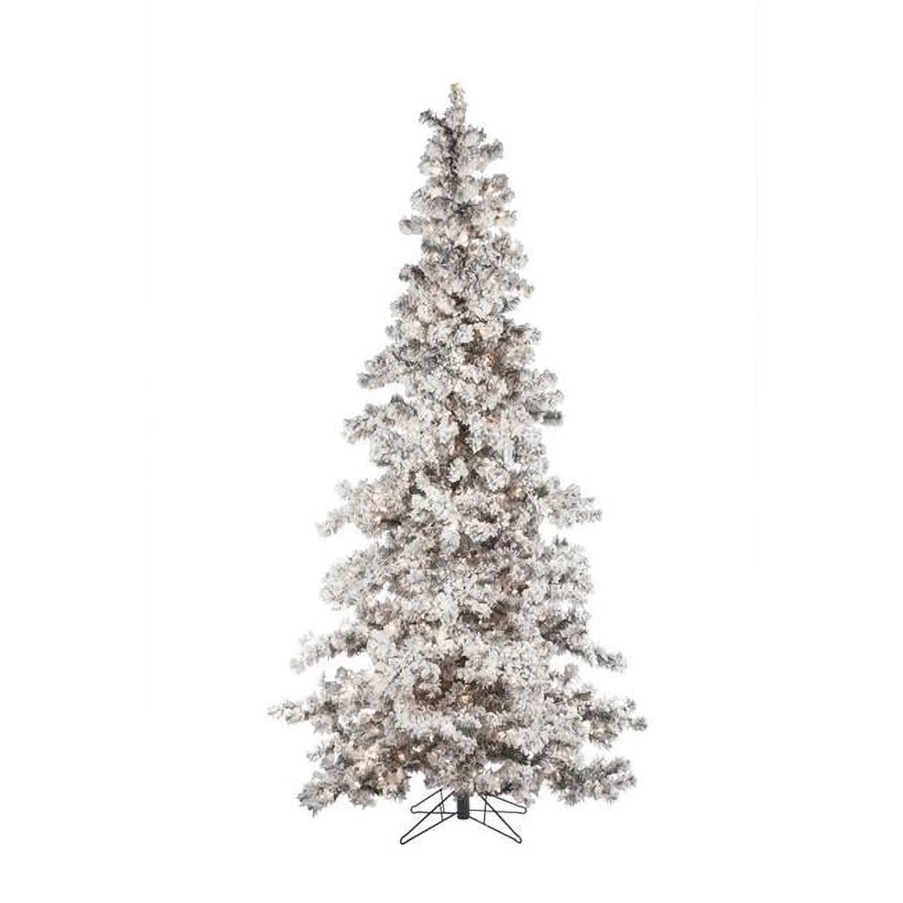 7.5 ft. Pre Lit Clear Lights Heavy Flocked Layered Spruce