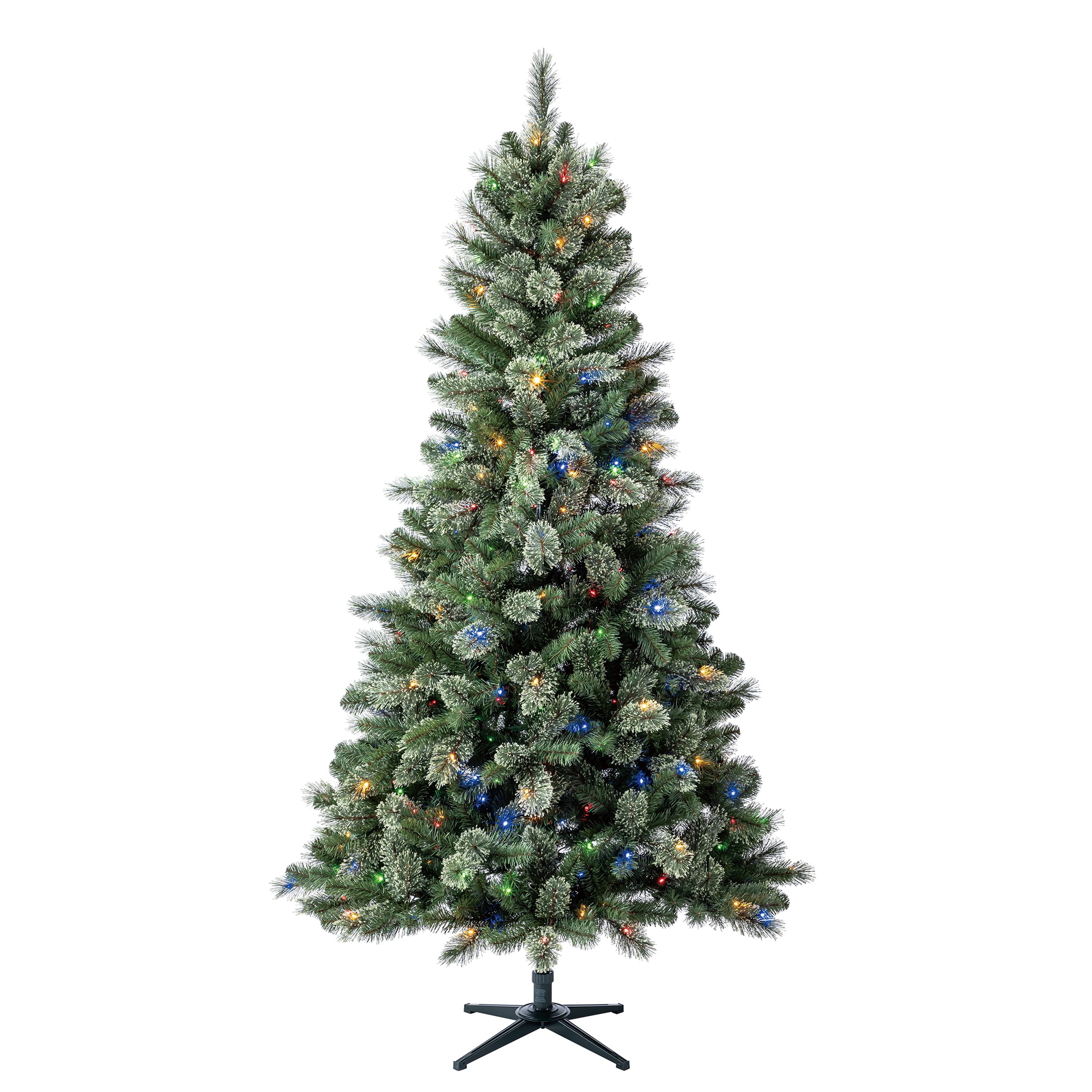 7.5 ft Pre-Lit Liberty Cashmere Pine Artificial Christmas Tree with 300 Color-Changing LED Lights and Stand, by Holiday Time