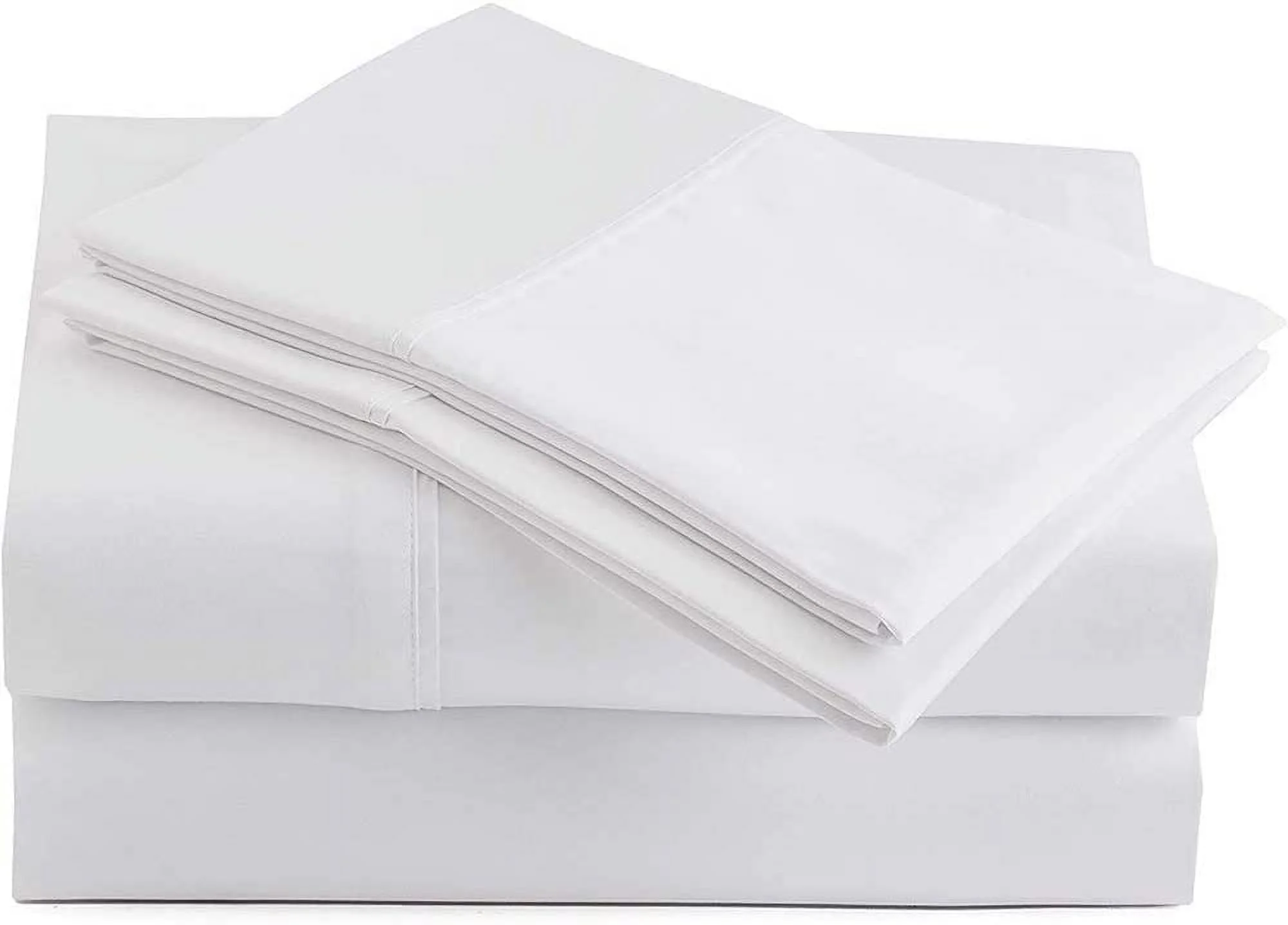 700 Thread Count 4 Piece Quality Sheet Set 12 Inch Deep Pocket 100% Egyptian Cotton Color White Solid Size Queen