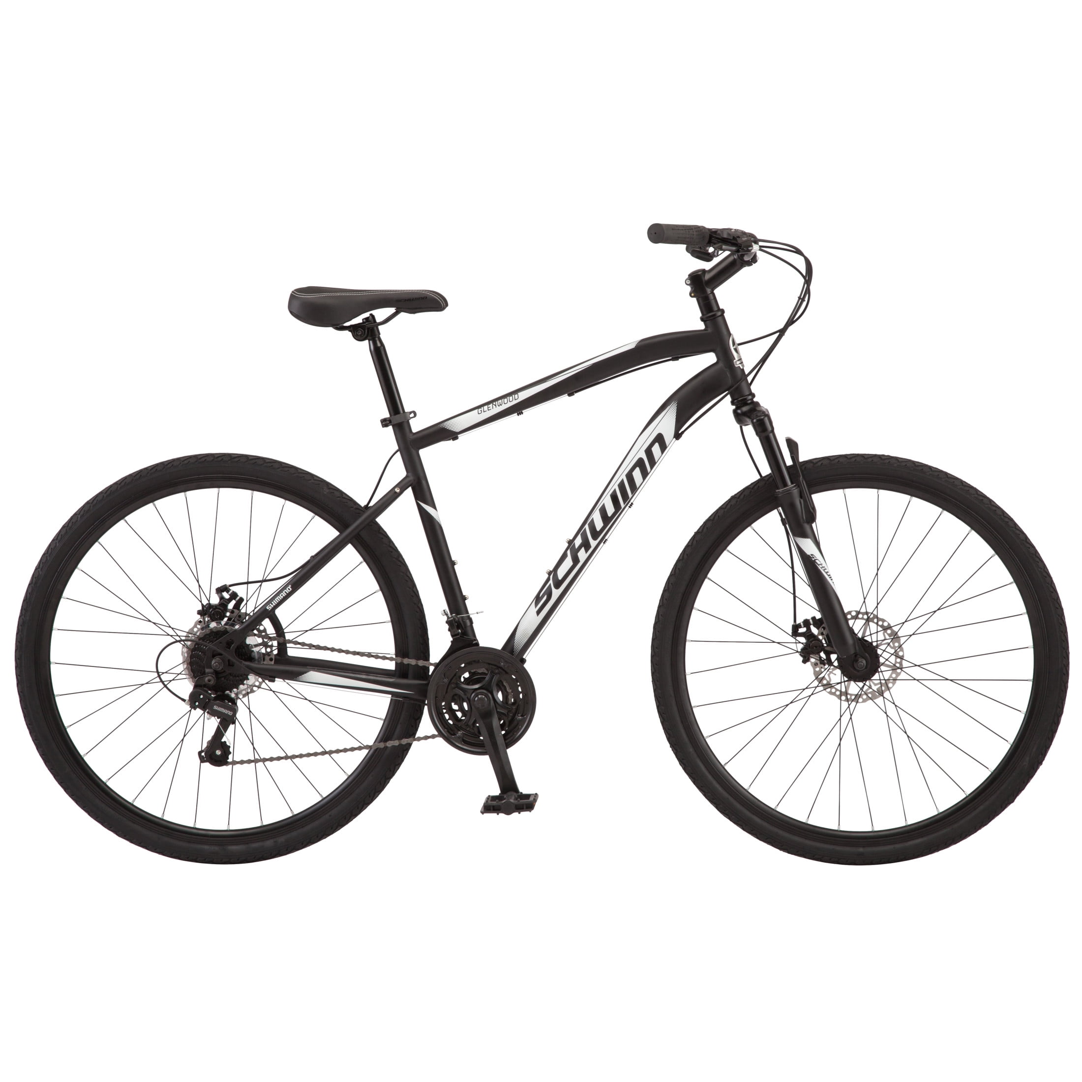 Schwinn 700c Glenwood Hybrid Bike, Adults +14 Years, Black, 21 Speeds