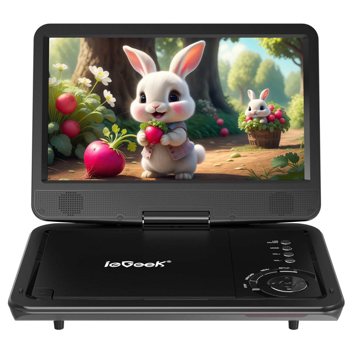 ieGeek 12.5" Portable DVD Player with 10.5" HD Swivel Screen for Car and Kids, Car Dvd Player with High Volume Dual Speaker, 5 Hours Rechargeable Battery, Support Multiple Disc Formats, Black