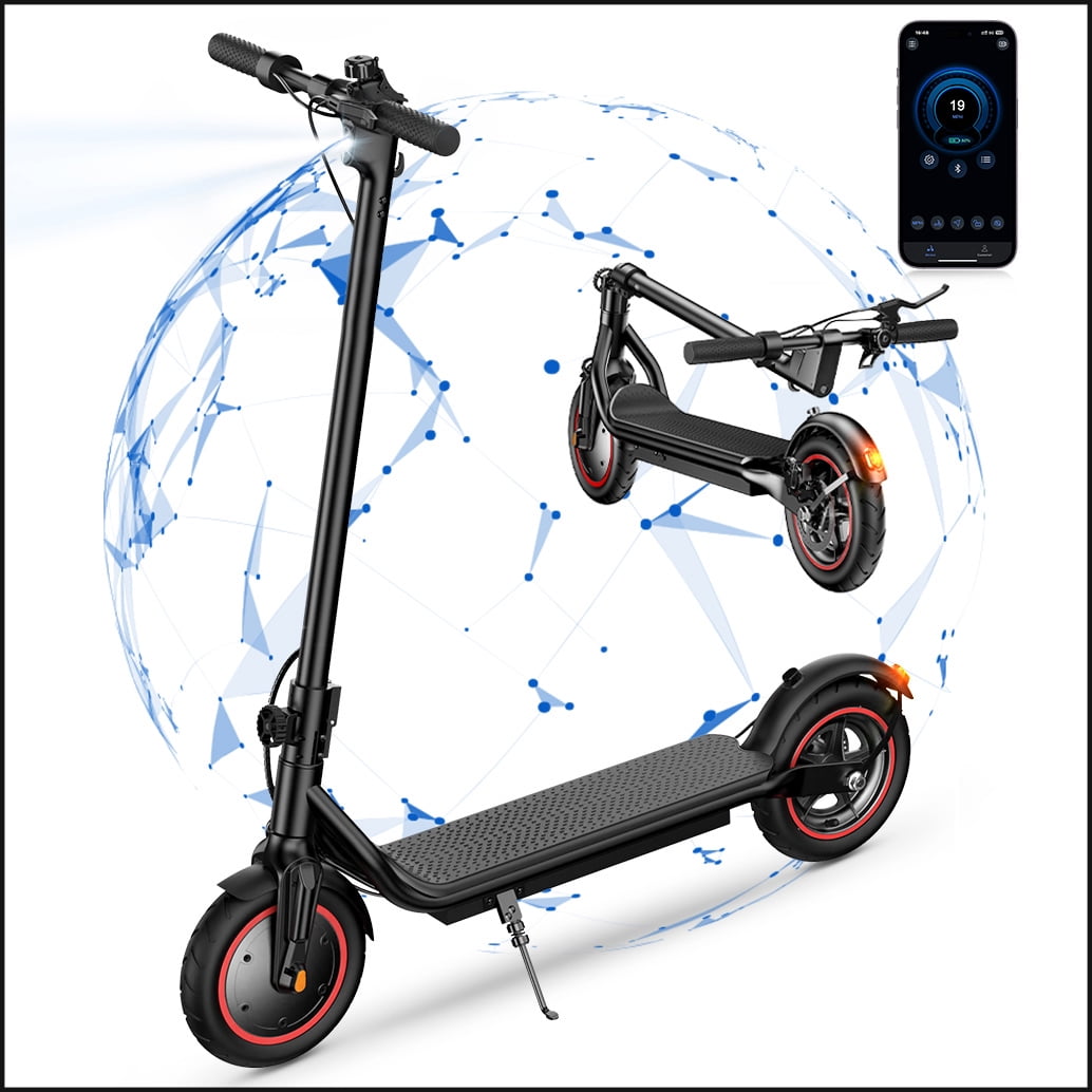 iScooter Electric Scooter for Adults Teens，350W Motor 21 Miles & 19 MPH Max，Extra-Wide Pedals, Portable Folding Design，Commuting E-Scooter Gift for Teens
