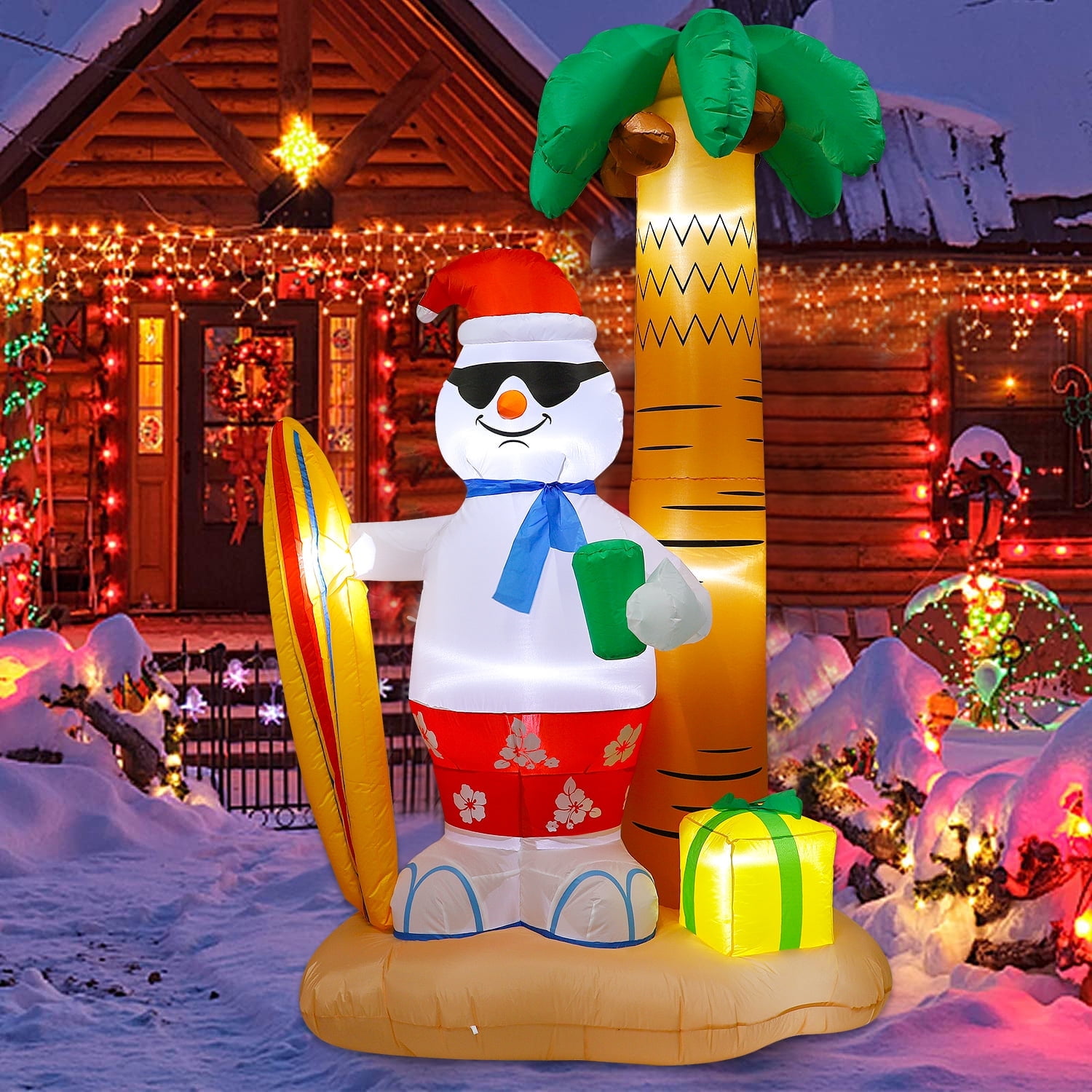 8 ft Christmas Inflatables, Outdoor Snowman upgraded Blow Up Decoration with LED Lights for Yard/Holiday/Christmas/Party/Garden