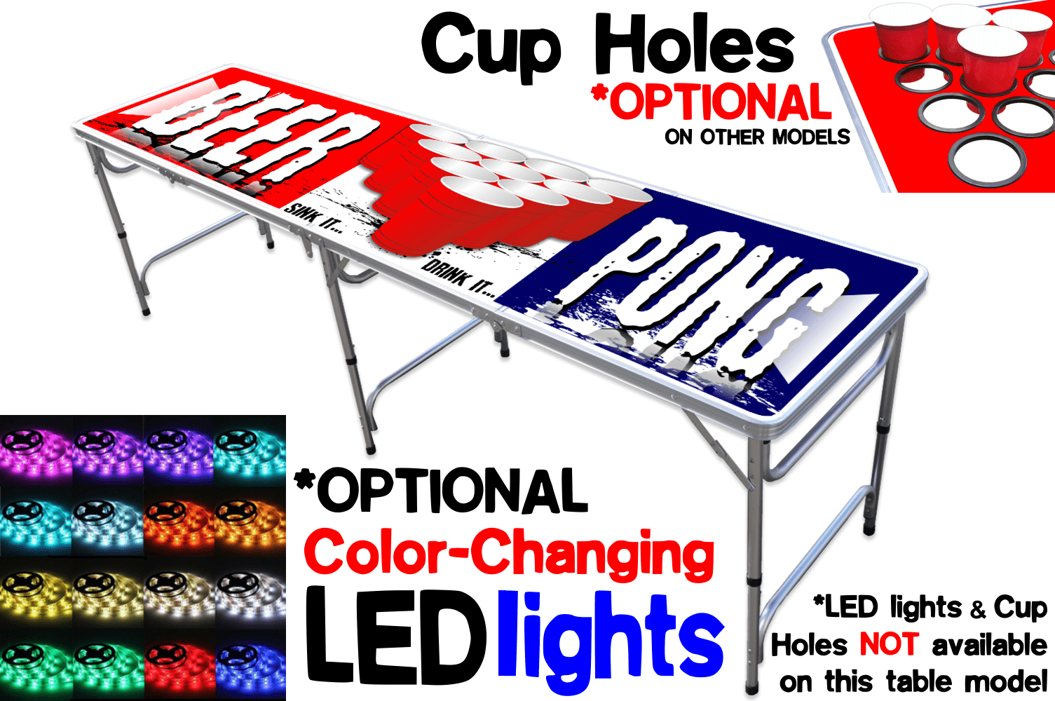 8-Foot Professional Beer Pong Table - Beer Pong Edition