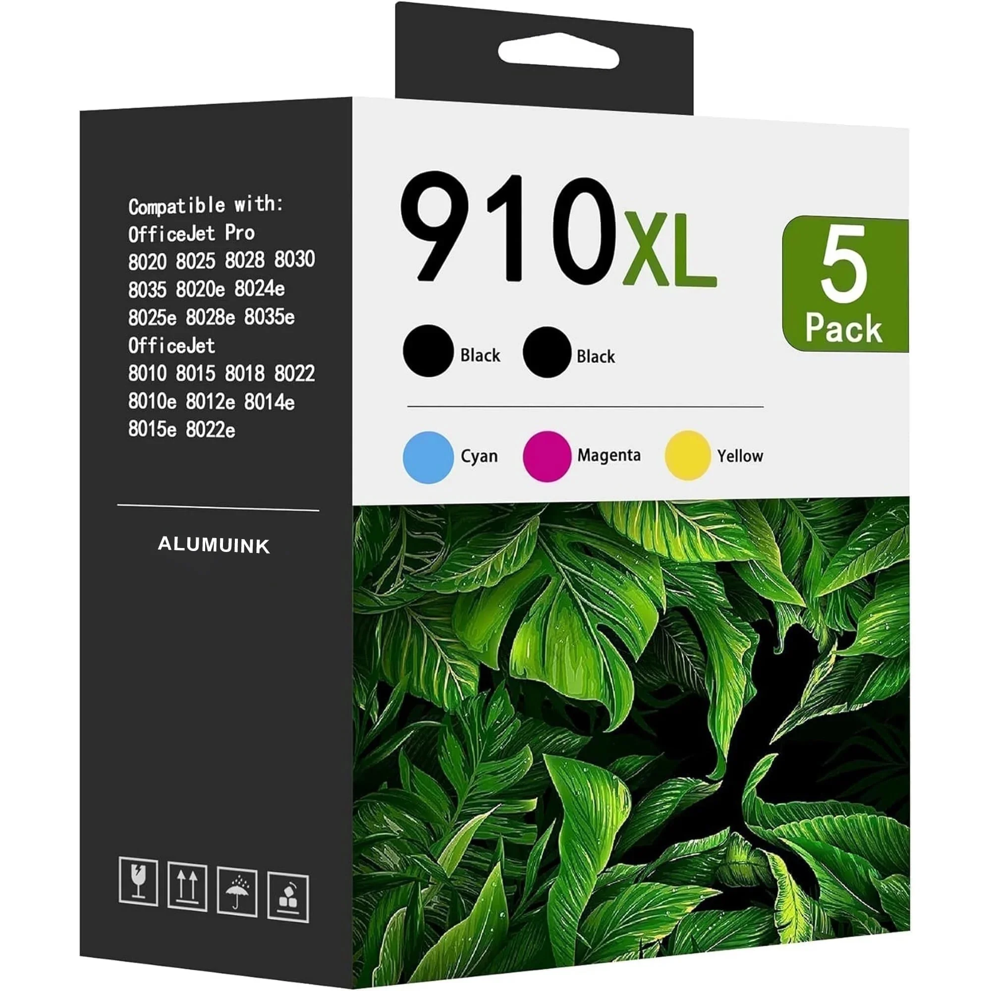 910 XL 910XL Combo Pack Ink Cartridges Compatible with HP 910 Ink Cartridges for 910 XL HP Printer for HP OfficeJet 8020 8015e Pro 8025e 8020e (5 Pack)