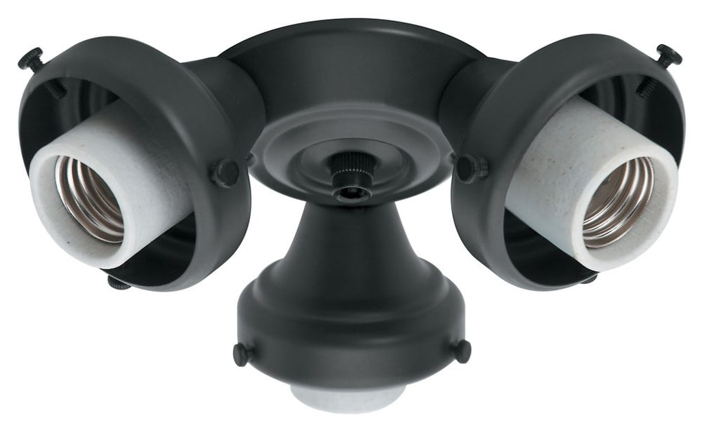 99140-Hunter Fans-Accessory-Three Light Fitter-7.5 Inches Wide by 2.6 Inches High-Black Finish