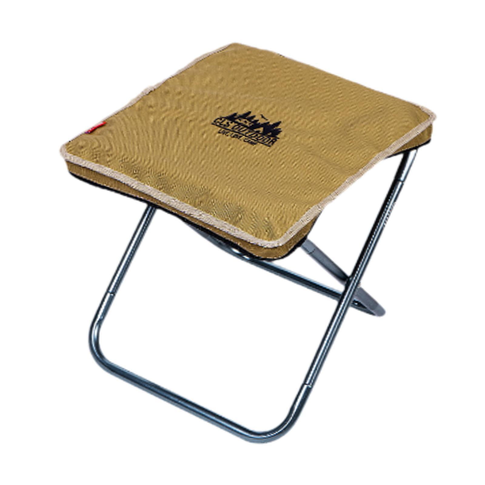 kesoto Camping Stool Fishing Stool Lightweight Portable Chair Mini Folding Stool Small Folding Chair for Concert Traveling Gardening Khaki