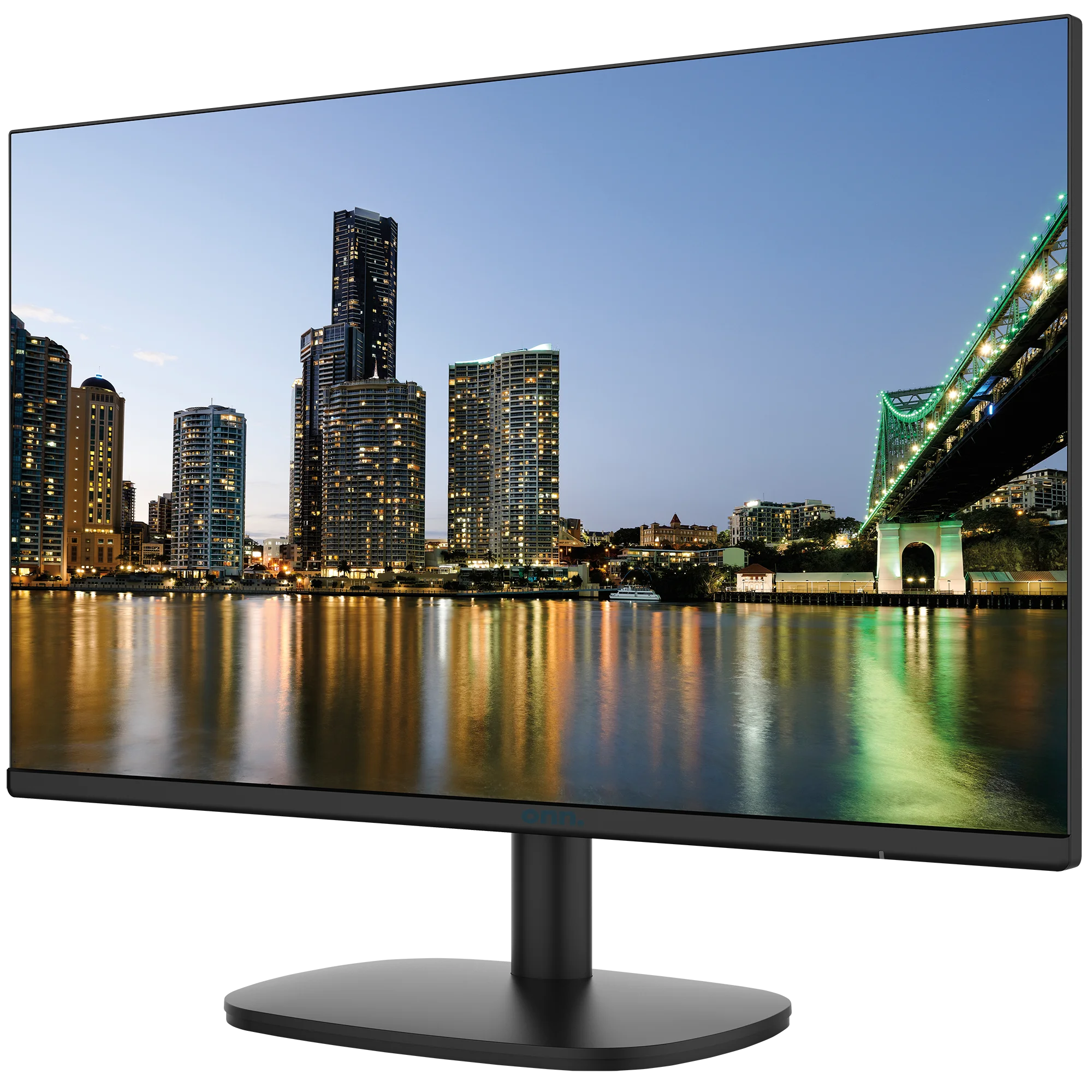 onn 27" FHD (1920 x 1080p) 75hz Bezel-Less Office Monitor, Includes 6ft HDMI Cable, Black, New