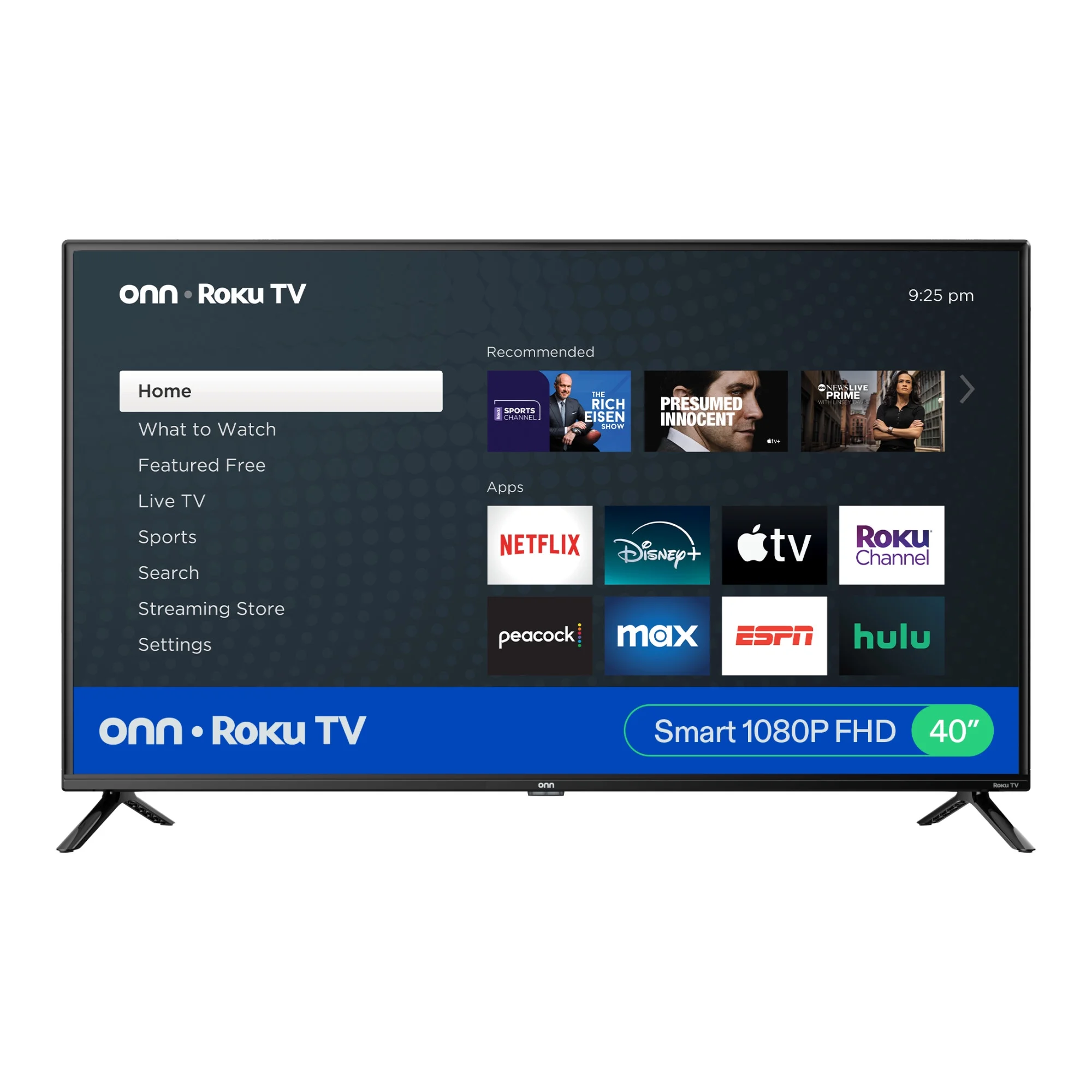 onn 40” Class 1080P FHD Roku Smart Television, 100058007