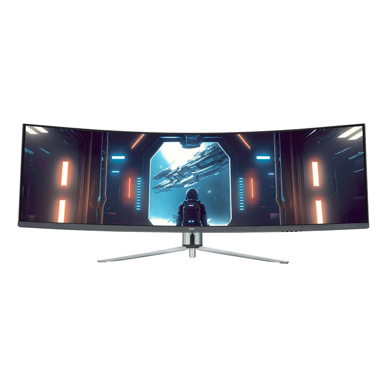 onn 49" 3840 x 1080p Curved Dual FHD Gaming Monitor, Black, 100133225