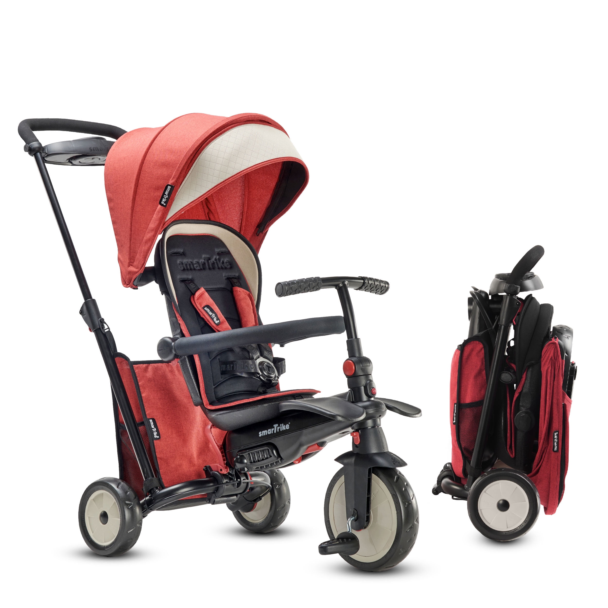 smarTrike STR5 7-in-1 Folding All-Terrain Strollers, Solid Print Red
